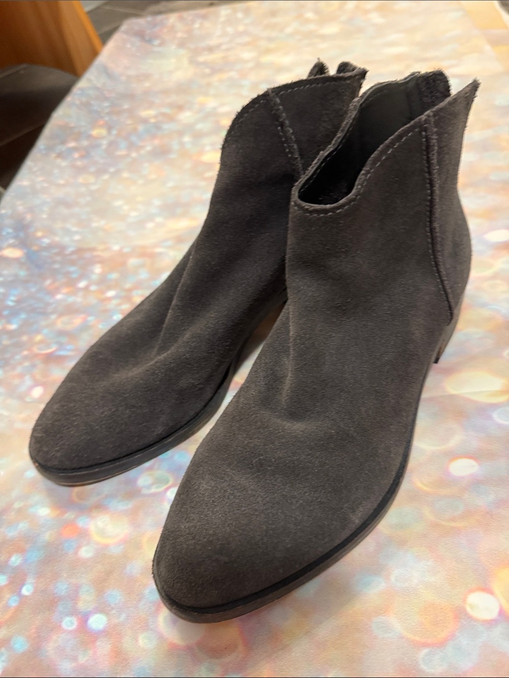 Dolce Vita Women’s Suede Ankle Boots in Dark Gray 8